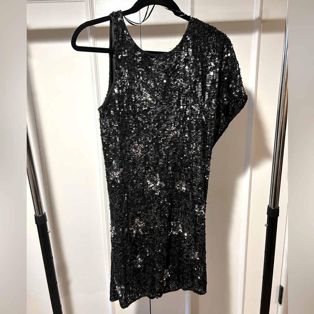 Zara asymmetrical sequined mini dress
